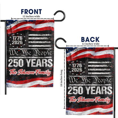 Personalized 250 Years USA Flag – We The People Design with Family Name, 1776-2026