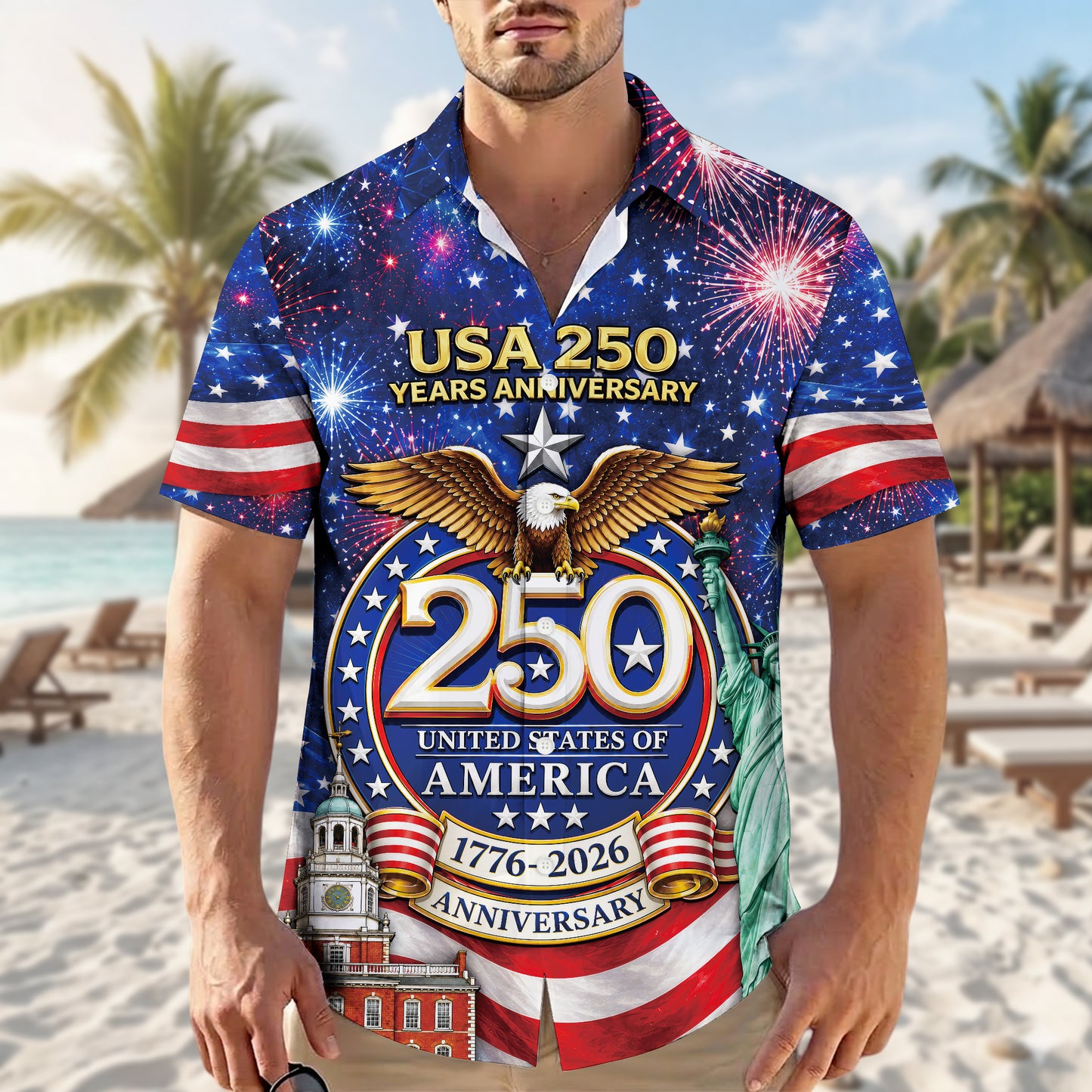 The Patriotic Celebration - USA 250th Anniversary Hawaiian Shirt