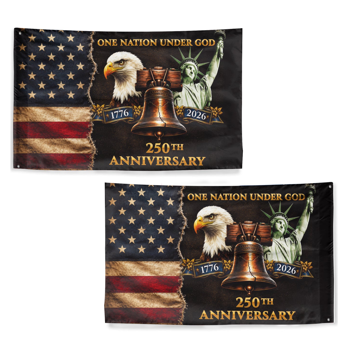 One Nation Under God 250 Years Of Freedom - USA 250th Anniversary Flag