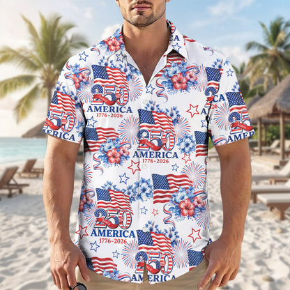 We the People 1776-2026 Stars and Stripes - USA 250th Anniversary Hawaiian Shirt