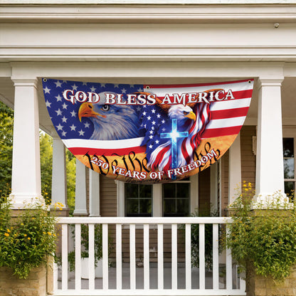 God Bless America 250th Anniversary Flag, Patriotic American Eagle Christian