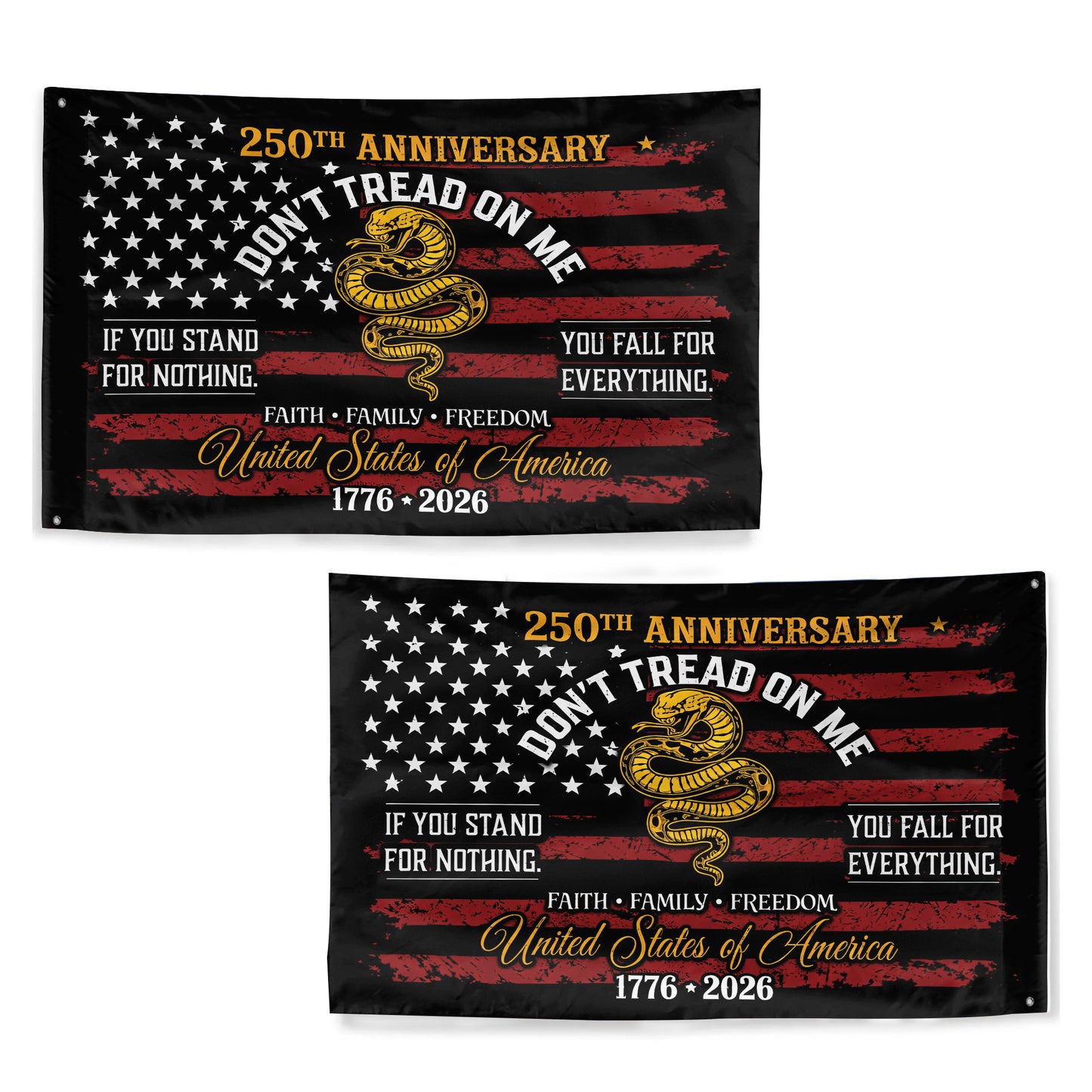 250th Anniversary American Flag Don’t Tread on Me Patriotic Flag 1776-2026