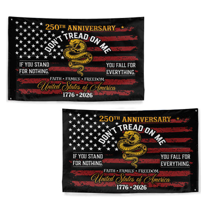250th Anniversary American Flag Don’t Tread on Me Patriotic Flag 1776-2026