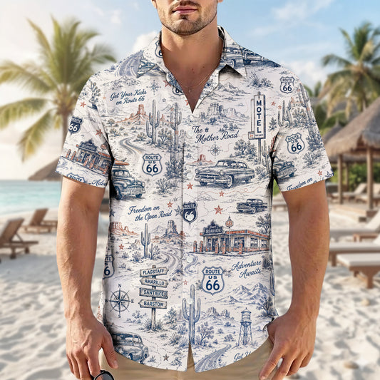Route 66 The Mother Road Get Your Kicks Unisex Hawaiian Shirt