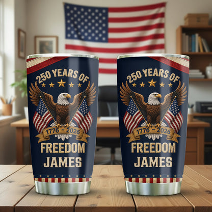 Personalized Patriotic Eagle Tumbler - 250th Anniversary USA Gift