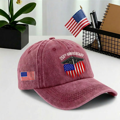 250 Years USA 250th Birthday Printed Vintage Washed Baseball Cap | 250th Anniversary Hat