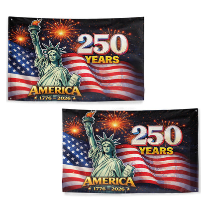 250th Anniversary Flag, America 250 Years 1776-2026 Patriotic Statue of Liberty
