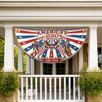 American 250th Anniversary Patriotic Banner – Let Freedom Ring Fence & Porch Decor 1776–2026