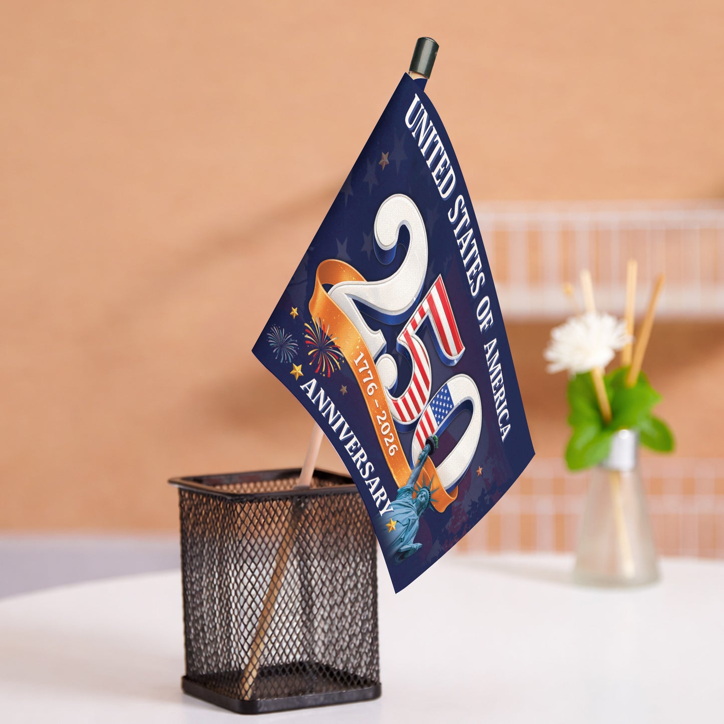 250 Years USA Handheld Flag - 1776-2026 Anniversary Statue of Liberty Flag