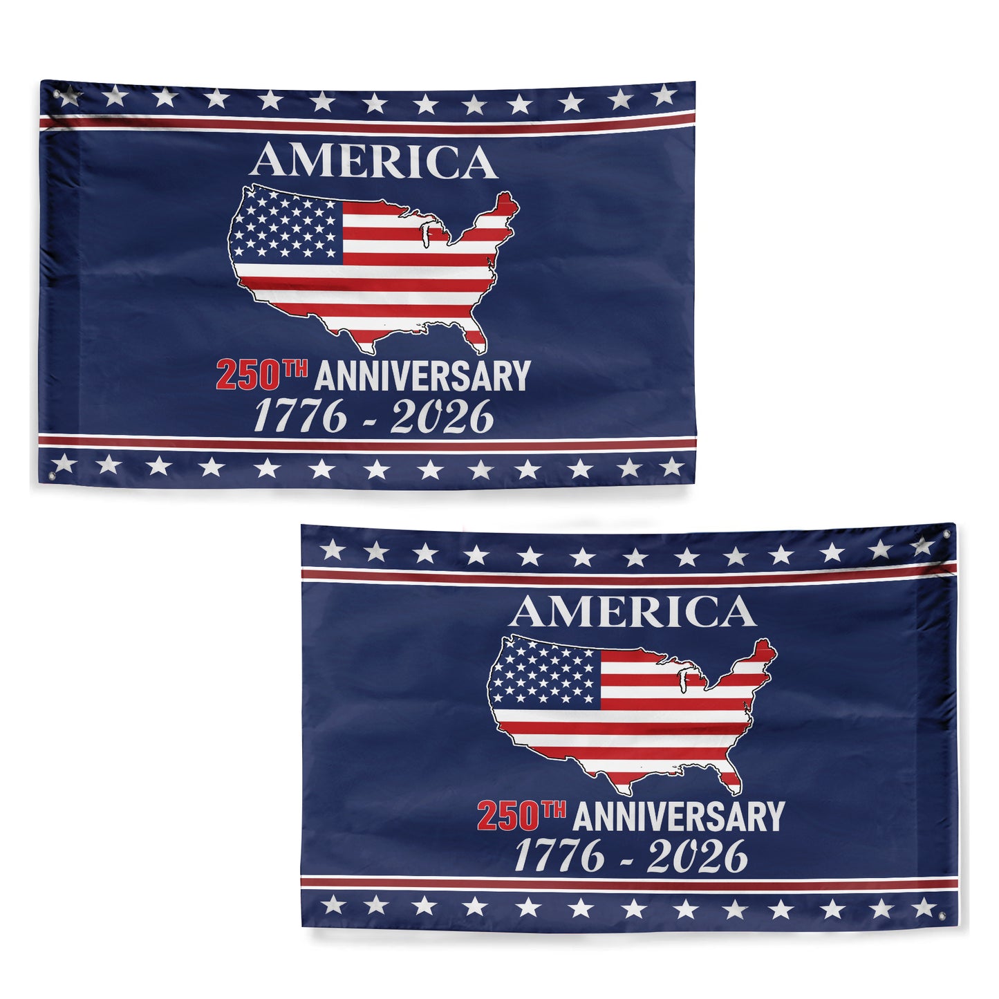 American Flag 250th Anniversary Flag – Historical USA Map and Stars Design