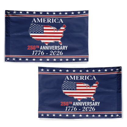 American Flag 250th Anniversary Flag – Historical USA Map and Stars Design