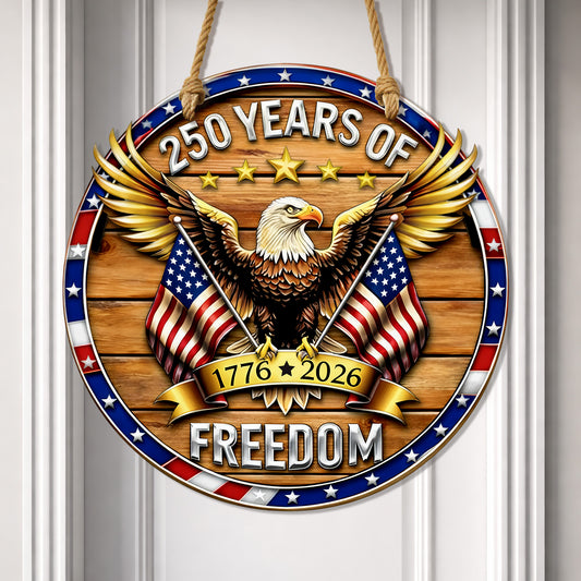 50th Anniversary Wood Sign Gift, American Eagle Patriotic Freedom Wall Decor