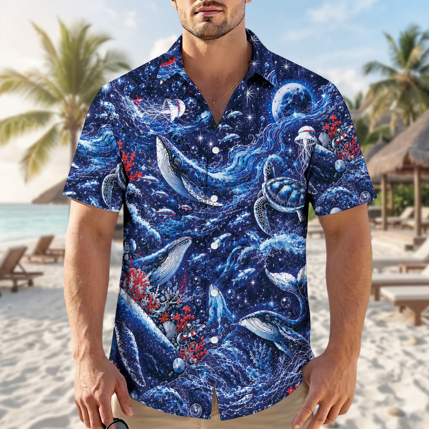 Still Standing The Watch Navy Hawaiian Shirt - Lighthouse Aloha Top