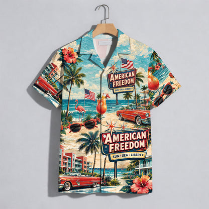 Freedom Ride The Waves Surfing Hawaiian Shirt - Beach Aloha Top