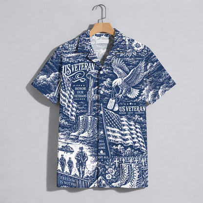 Vintage US Veteran Hawaiian Shirt - Honor Our Veterans Shirt