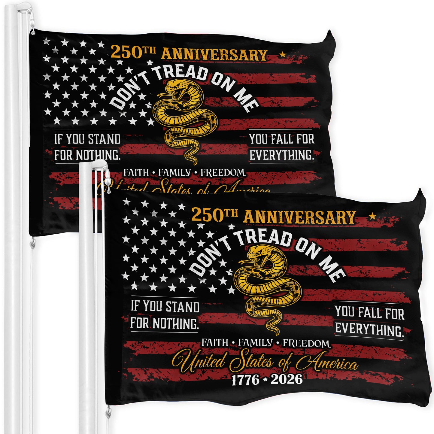 250th Anniversary American Flag Don’t Tread on Me Patriotic Flag 1776-2026