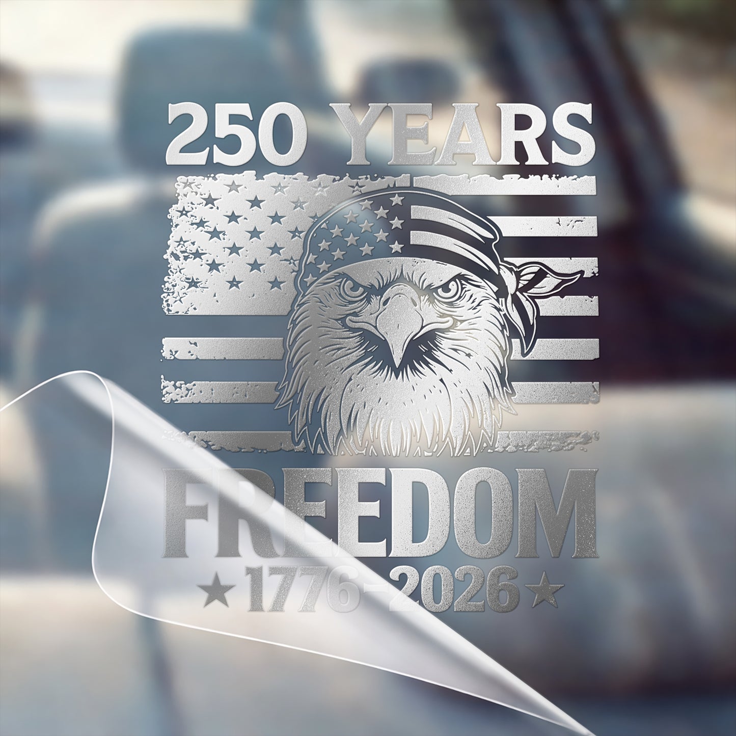 🔥 LIMITED TIME OFFER -  Freedom Eagle Patriotic USA Flag High Quality UV DTF 3D Decal