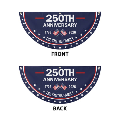 USA 250th Anniversary Flag Banner – Personalized Family Name, Patriotic 1776-2026 Design