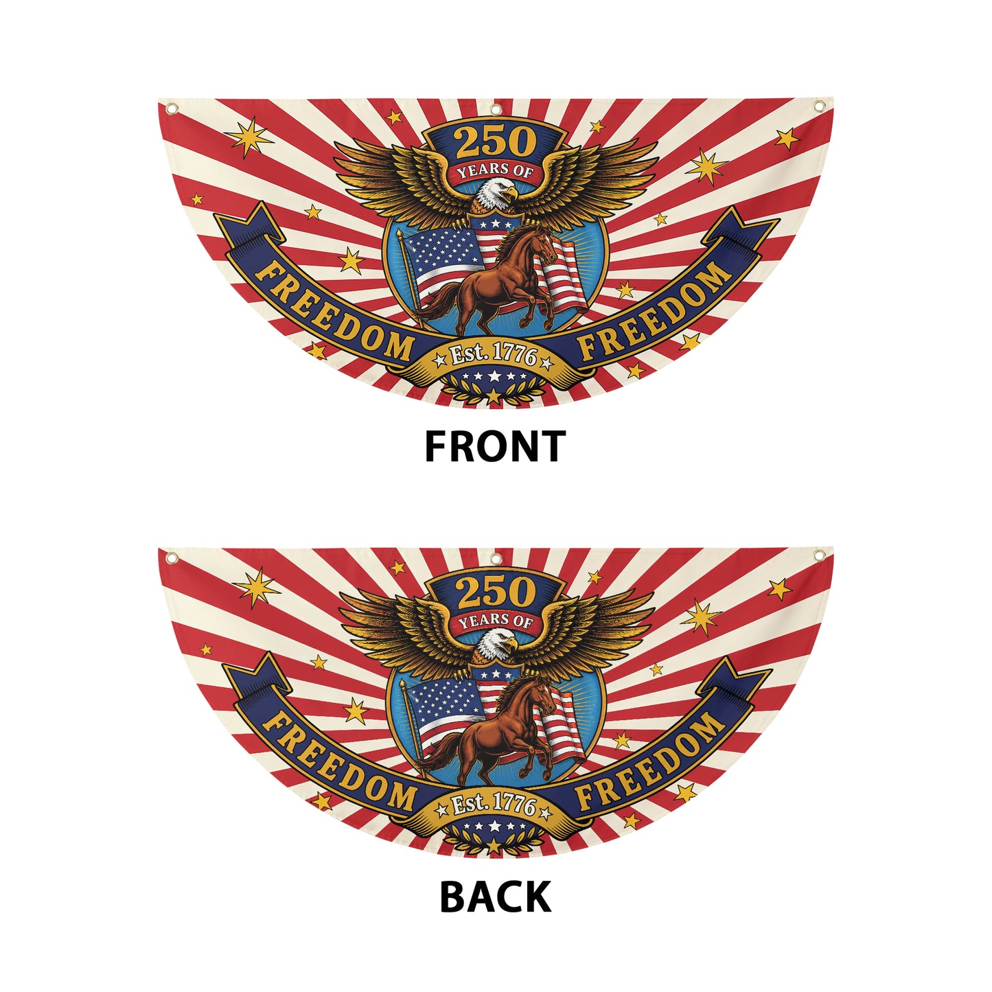 250 Years of Freedom Eagle Horse - USA 250th Anniversary Fan Flag