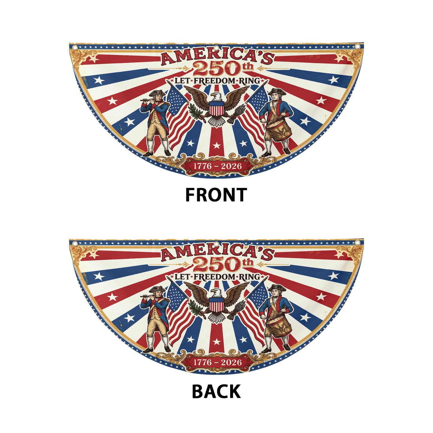 American 250th Anniversary Patriotic Banner – Let Freedom Ring Fence & Porch Decor 1776–2026