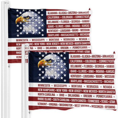 American Flag 250th Anniversary, Bald Eagle 50 States Patriotic USA