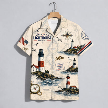 Still Standing The Watch Navy Hawaiian Shirt - Lighthouse Aloha Top
