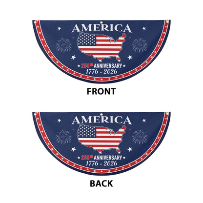 250th Anniversary American Flag 250th Anniversary Celebration Flag – USA Map with Fireworks Design