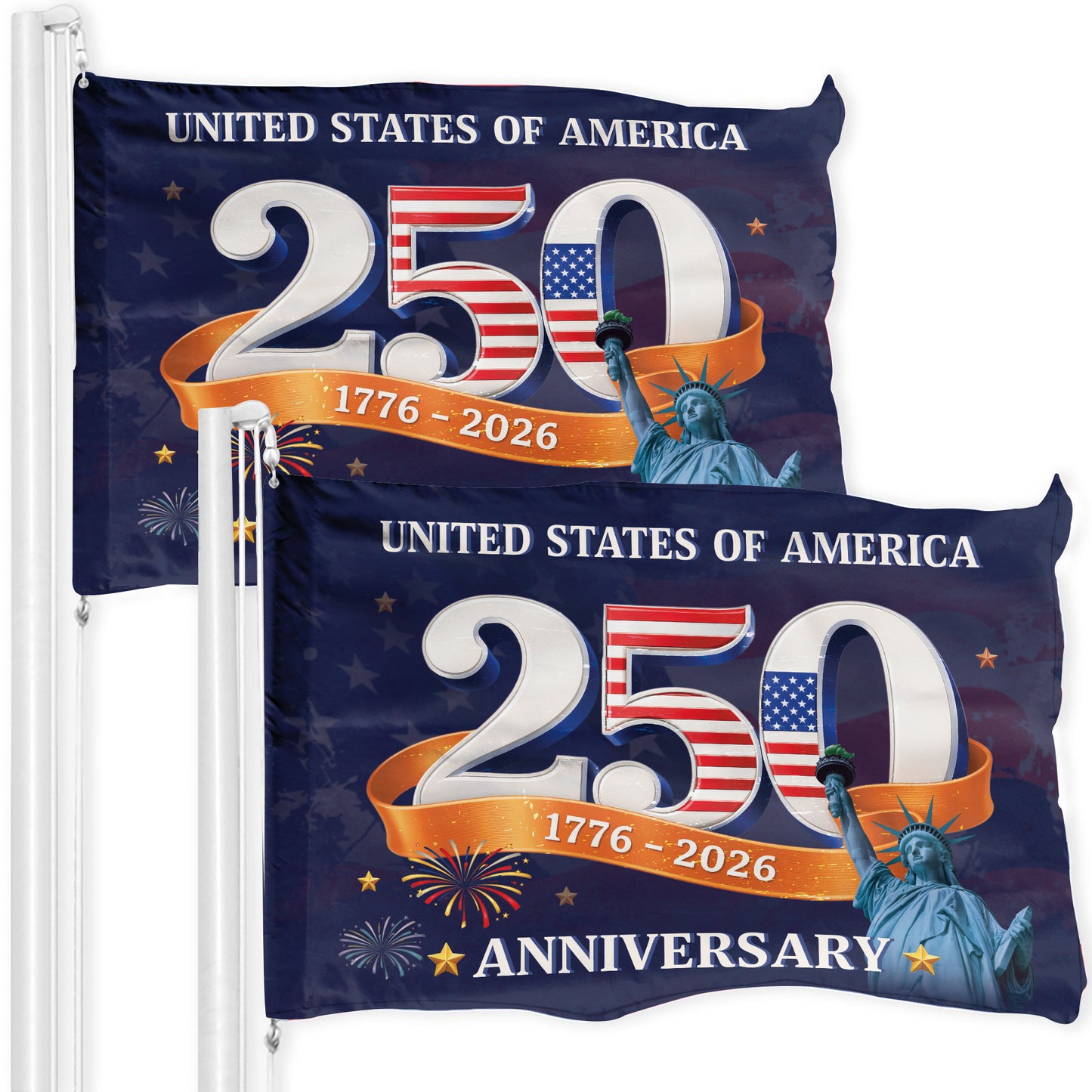 United States Of America 250th Anniversary Flag, Patriotic 1776 2026 Decor