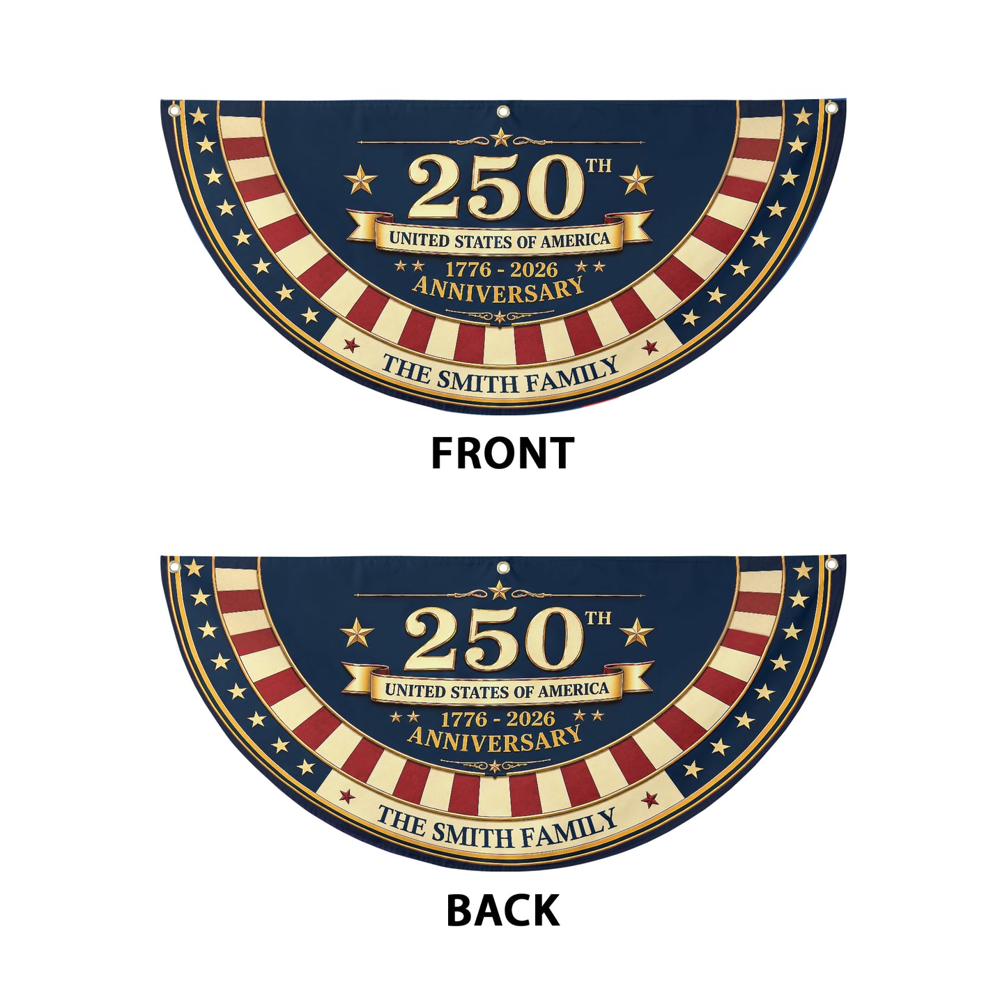 Personalized 250th United States Anniversary Flag 1776-2026 Patriotic Fence Decor