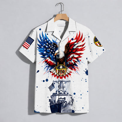 Navy Patriotic Eagle 250th Anniversary - USA Hawaiian Shirt