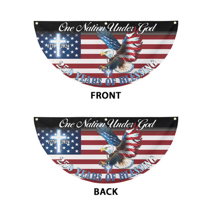 One Nation Under God Patriotic Eagle Non-Pleated Fan Flag