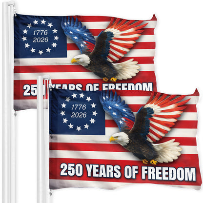 250 Years of Freedom Flag – USA 1776-2026 Eagle & Stars and Stripes Design