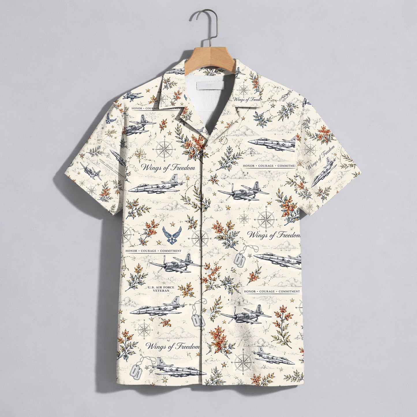 Wings of Freedom US Air Force Hawaiian Shirt - Military Top