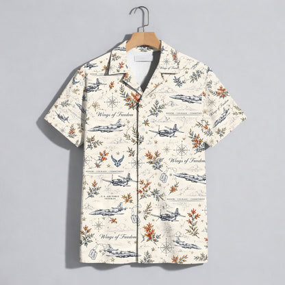 Wings of Freedom US Air Force Hawaiian Shirt - Military Top