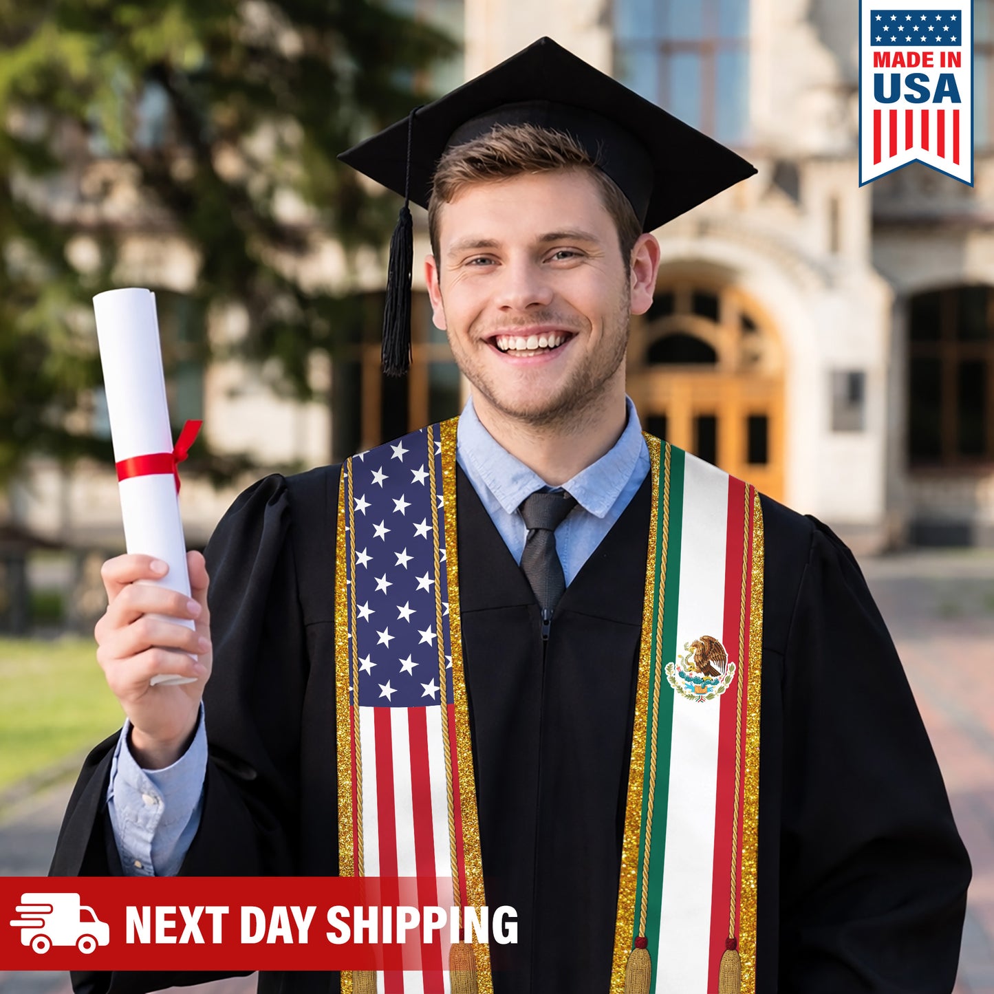 Custom Flag Nations Graduation Stoles