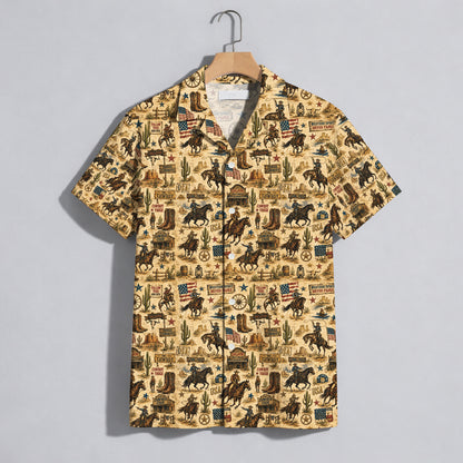Vintage Western Spirit Cowboy Hawaiian Shirt - Aloha Top