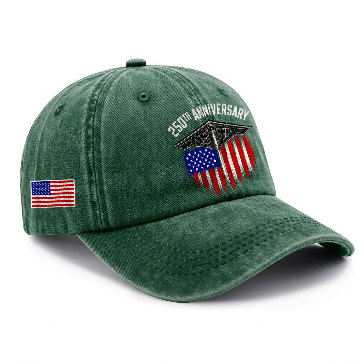 250 Years USA 250th Birthday Printed Vintage Washed Baseball Cap | 250th Anniversary Hat