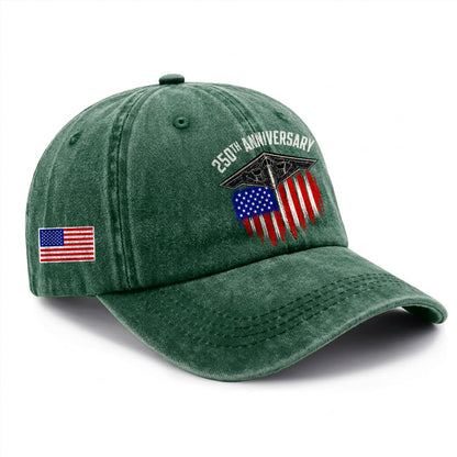 250 Years USA 250th Birthday Printed Vintage Washed Baseball Cap | 250th Anniversary Hat