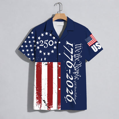 USA 250th Anniversary Hawaiian Shirt – Patriotic Flag Fireworks 1776-2026 America 250