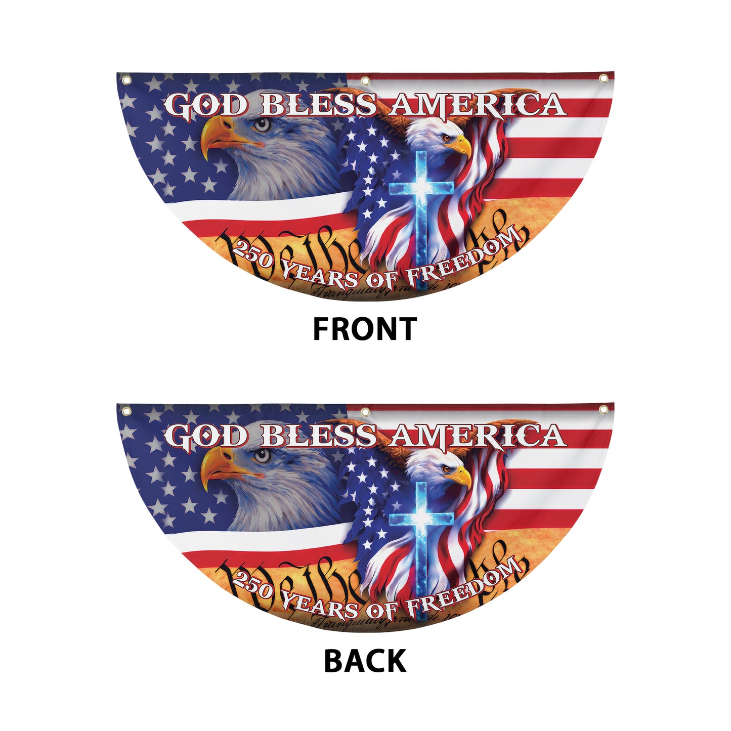 God Bless America 250th Anniversary Flag, Patriotic American Eagle Christian