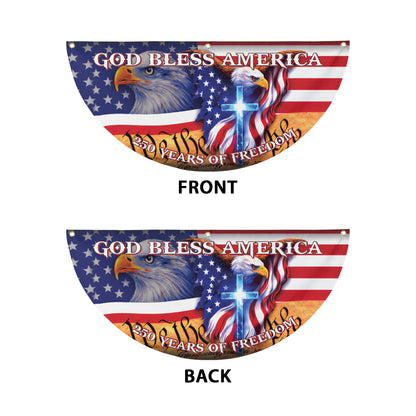 God Bless America 250th Anniversary Flag, Patriotic American Eagle Christian