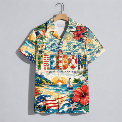 Freedom Ride The Waves Surfing Hawaiian Shirt - Beach Aloha Top