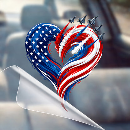 🔥 LIMITED TIME OFFER - Fighter Jets Heart Flag USA 250th Anniversary High Quality UV DTF 3D Decal