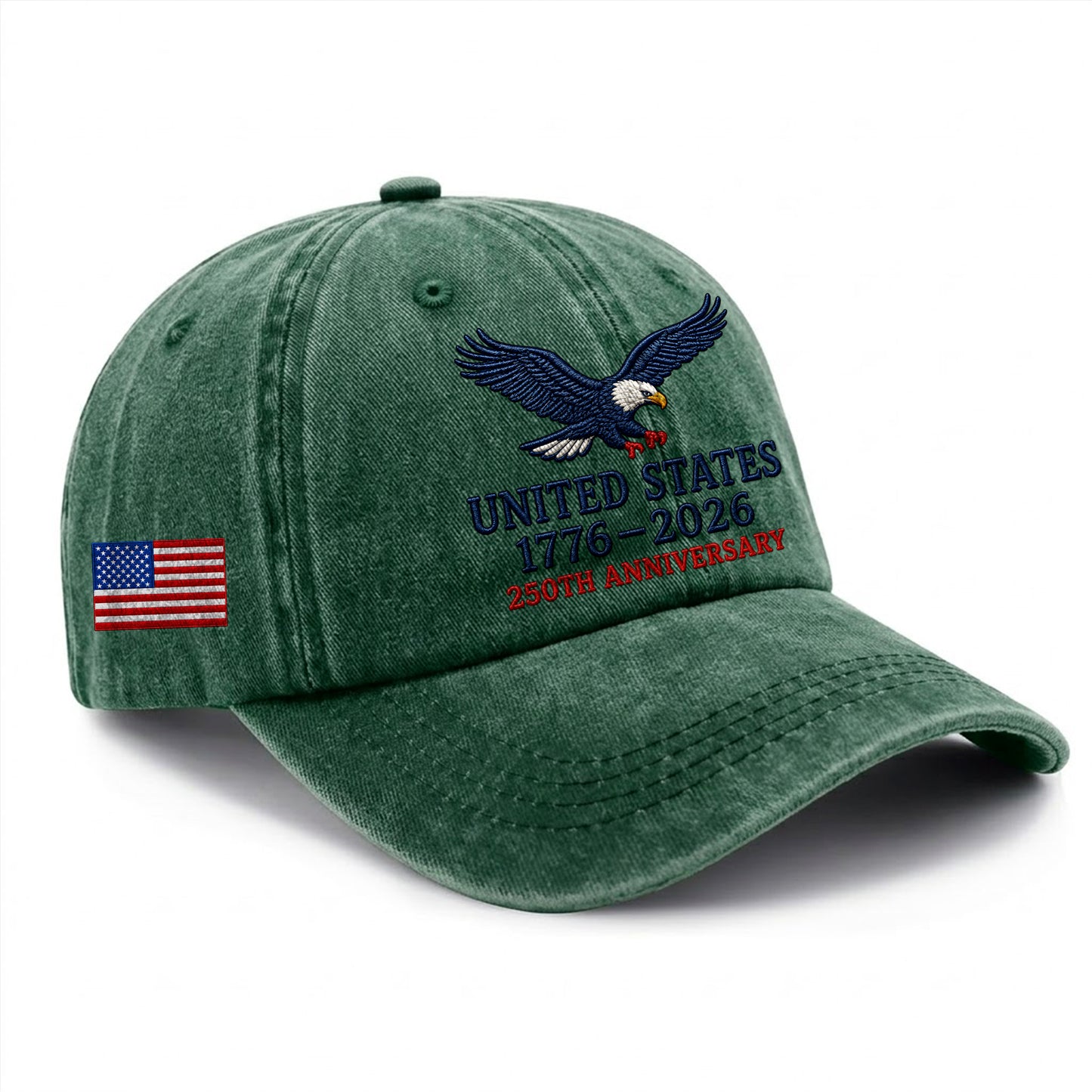 USA Eagle 1776-2026 Printed Vintage Washed Baseball Cap | 250th Anniversary Hat