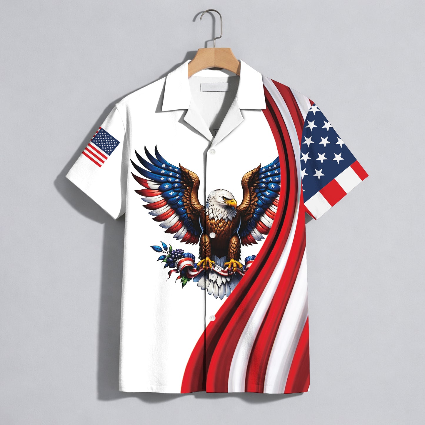 America 250th Anniversary Hawaiian Shirt – Patriotic Eagle & Stars 1776-2026