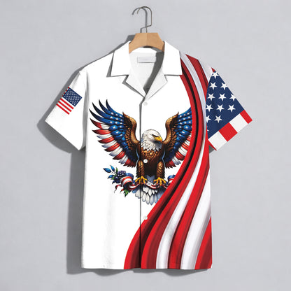 America 250th Anniversary Hawaiian Shirt – Patriotic Eagle & Stars 1776-2026