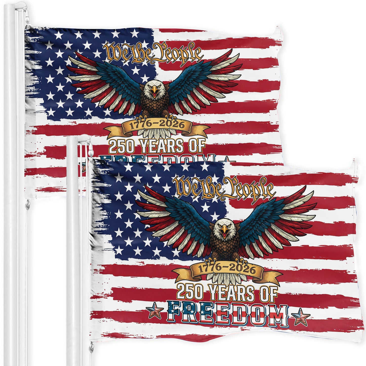 USA 250th Anniversary Flag – We The People with Eagle & Freedom Design, 1776-2026