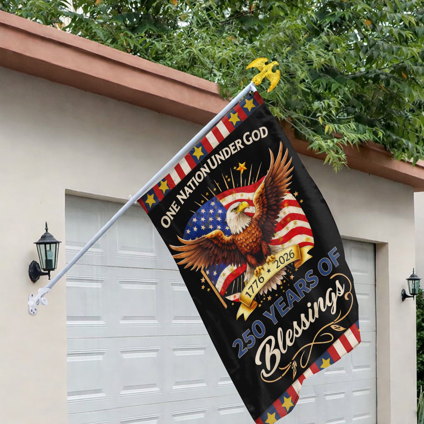 Eagle Design 250th Anniversary American Flag – One Nation Under God, 1776-2026