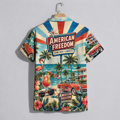 Freedom Ride The Waves Surfing Hawaiian Shirt - Beach Aloha Top