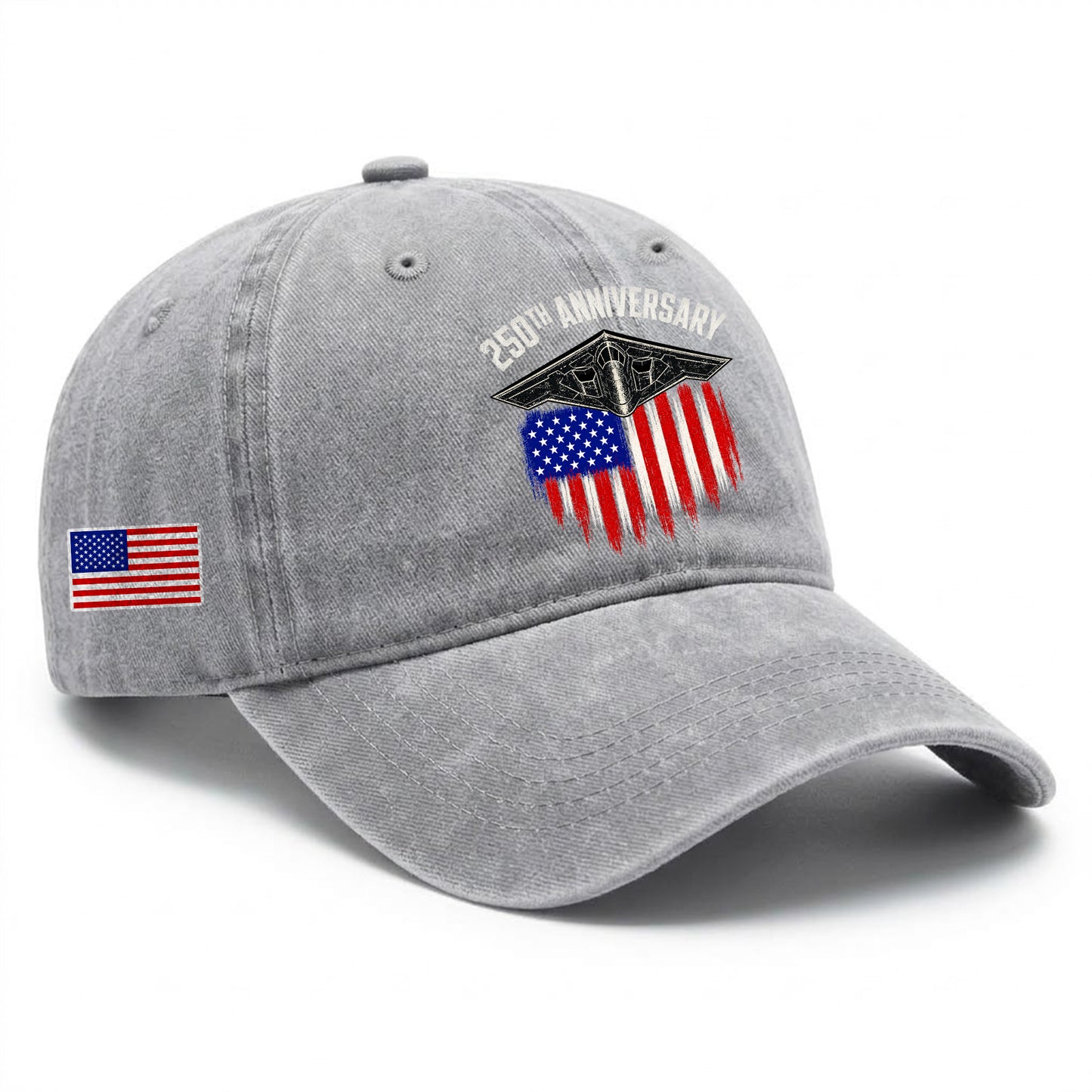250 Years USA 250th Birthday Printed Vintage Washed Baseball Cap | 250th Anniversary Hat